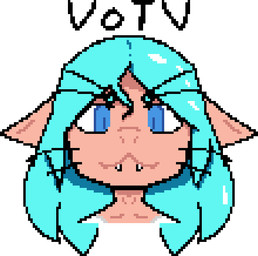 anthro blue_eyes blue_hair ears_down female hair looking_at_viewer pivoted_ears simple_background smile smiling_at_viewer smirk smirking_at_viewer solo teeth teeth_showing text wavy_hair whiskers white_background oneweirdsys voices_of_the_void alien alien_humanoid animal_humanoid ariral cat_humanoid felid felid_humanoid feline feline_humanoid humanoid mammal mammal_humanoid colored digital_drawing_(artwork) digital_media_(artwork) headshot_portrait pixel_(artwork) portrait shaded simple_shading