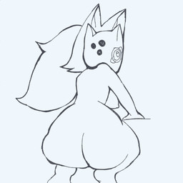 anthro anus breasts butt clothing female genitals mask shaking_butt simple_background solo vulva sh1vss idw_publishing sega sonic_the_hedgehog_(comics) sonic_the_hedgehog_(idw) sonic_the_hedgehog_(series) whisper_the_wolf mammal 1:1 animated monochrome