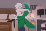 3:2 ahegao anal anal_orgasm anal_penetration animated anthro anthro_on_anthro anthro_penetrated anthro_penetrating anthro_penetrating_anthro arms_over_shoulders avian balls beak bedroom big_butt bird blue_body blue_feathers bodily_fluids bovid butt butt_grab caprine cum cum_inside cum_while_penetrated cumshot duo ear_piercing ear_ring ejaculation emil_(emilgote) erection excessive_cum excessive_genital_fluids eyes_closed eyewear facing_each_other feathers feet fur genital_fluids genitals girly glans glasses goat green_body green_eyes green_feathers green_penis hand_on_butt hands-free held_up hi_res holding_butt horn humanoid humanoid_genitalia humanoid_penis k0moya leg_wrap lifted looking_at_another looking_pleasured male male/male male_penetrated male_penetrating male_penetrating_male mammal no_sound nude orgasm penetration penile penile_penetration penis penis_in_ass picid piercing pink_feet pink_glans ring_piercing sex short_playtime simultaneous_orgasms small_horn smile specht_(specht) standing standing_sex thrusting tongue tongue_out webm white_body white_fur woodpecker