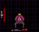 abdominal_bulge anthro bodily_fluids cum cum_in_pussy cum_inside duo female full_nelson genital_fluids interspecies male male/female on_model on_style penetration penis_shaped_bulge remastered suicidalpixel deltarune undertale_(series) king_round susie_(deltarune) 2022 animated digital_media_(artwork) pixel_(artwork) pixel_animation short_playtime