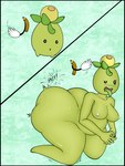 after_transformation ambiguous_gender anthro before_and_after big_butt biped blush bodily_fluids breasts butt butt_slap drawn_over female food fruit glistening glistening_body glistening_fruit green_body green_hair green_skin hair huge_butt jiggling leaf leaf_hair oil olive_(fruit) open_mouth pencil_(object) plant plant_hair pseudo_hair simple_background slap small_breasts solo spanking stubby_legs tears thick_thighs tongue tongue_out maxhe nintendo pokemon elemental_creature flora_fauna generation_9_pokemon pokemon_(species) smoliv waddling_head 2022 3:4 colored hi_res shaded signature