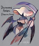 amanita_virosa ambiguous_gender clothing crop_top feathered_wings feathers fungus leotard melee_weapon mushroom mushroom_cap not_furry polearm scythe shirt solo topwear weapon wings feefal amanita_virosa_humanoid angel angel_humanoid elemental_creature elemental_humanoid fungi_fauna fungi_humanoid humanoid mushroom_humanoid winged_humanoid hi_res