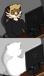 anthro bored bright clothed clothing computer desktop electronics gaming gaming_chair male monitor playing_video_game solo tired_eyes cyberrodrigo counter-strike valve rodrigo_(cyberrodrigo) felid feline leopardus mammal ocelot absurd_res hi_res