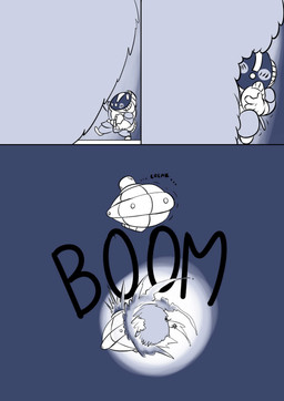 anthro belly belly_expansion belly_hair body_hair chip_bag duo exclamation_point expansion explosion flying_saucer larger_anthro larger_male male obese obese_anthro obese_male overweight overweight_anthro overweight_male pressed_against_belly pressed_against_wall size_difference spacesuit ufo weight_gain izzyfatcat buster_(izzyfatcat) alien canid canine canis mammal wolf 2016 comic hi_res multiple_scenes