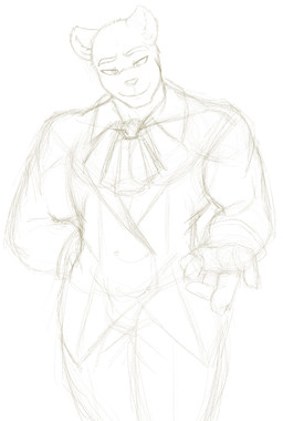 anthro athletic athletic_anthro athletic_male biceps black_tie_(suit) clothing fingers hand_on_hip looking_at_viewer male muscular muscular_anthro muscular_male reaching reaching_towards_viewer smile solo standing suit nukde five_nights_at_freddy's scottgames golden_freddy_(fnaf) bear mammal 2015 monochrome sketch traditional_media_(artwork)