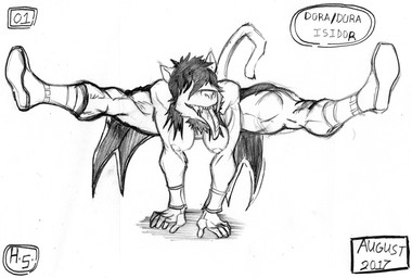 athletic boots breasts clothed clothing fangs female footwear gloves handwear long_tail long_tongue muscular muscular_female muscular_thighs nipples shadow shoes solo superhero tail teeth text tongue topless wrestler wristband harpseal dora_isidor haplorhine mammal monkey primate 2017 english_text hi_res monochrome