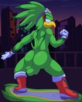 balls big_balls big_butt boots butt clothed clothing footwear genitals male partially_clothed public public_nudity shoes sky solo mazilion sega sonic_riders sonic_the_hedgehog_(series) jet_the_hawk accipitrid accipitriform avian bird 4:5 hi_res