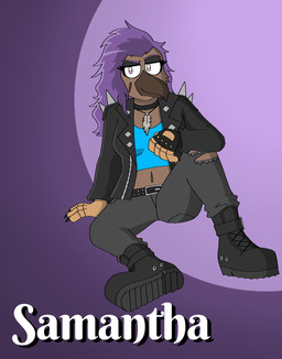 alternative_fashion anthro beak belt boots brown_beak brown_body brown_fur caramel_fur choker clothing crop_top facial_scar feather_necklace female fingerless_gloves footwear fur gloves hair hand_on_knee hand_on_leg handwear jacket jewelry leather leather_boots leather_clothing leather_footwear leather_jacket leather_topwear looking_at_viewer mature_female necklace punk purple_hair scar shirt shoes sitting solo spikes topwear lillyluvmonster samantha_zed avian bird corvid corvus_(genus) crow oscine passerine hi_res