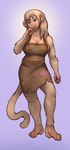 anthro big_breasts blonde_hair blue_eyes breasts cleavage clothed clothing eyebrows female fur gradient_background grin hair looking_at_viewer mature_female simple_background slightly_chubby smile solo standing thepimpartist haplorhine mammal monkey primate adelaide_(disambiguation) 2021 hi_res