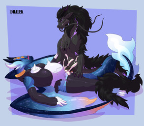 anthro arm_warmers armwear bodily_fluids bottomwear breasts claws clothed clothing cum cum_in_vagina cum_inflation cum_inside cum_on_self duo ejaculation erection eyewear female female_penetrated feral fur genital_fluids genitals glasses glowing glowing_markings hair horn inflation leg_warmers legwear male male/female male_penetrating male_penetrating_female markings miniskirt penetration penis sex simple_background skirt smile spikes spikes_(anatomy) spread_legs spreading tail thick_thighs tight_clothing vaginal vulva wearing_glasses whiskers wings dhalek asian_mythology capcom east_asian_mythology monster_hunter mythology zennith_(sunries_snow) dragon eastern_dragon elder_dragon furred_scalie mammal mythological_creature mythological_scalie scalie xeno'jiiva absurd_res digital_media_(artwork) hi_res