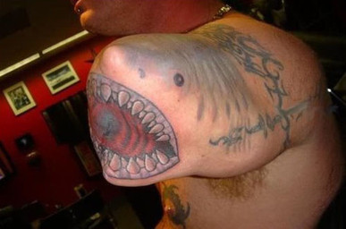 amputee disability jawesome male real solo tattoo tattoo_(artwork) what unknown_artist aquatic fish human mammal shark grandfathered_content low_res