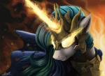 2015 2d_animation abstract_background animated armor bust_portrait crown equid equine equum_amici female feral fire friendship_is_magic fur glowing glowing_eyes hair hasbro headgear helmet horn magic mammal motion_tweening multicolored_hair my_little_pony mythological_creature mythological_equine mythology portrait princess_celestia_(mlp) royalty short_playtime solo unicorn white_body white_fur yakovlev-vad