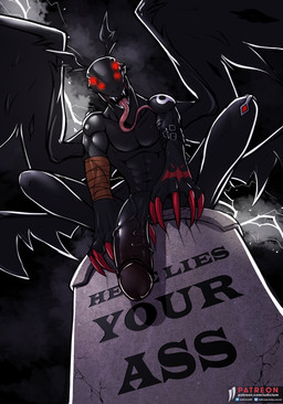 4_eyes 4_wings abs anthro big_penis cemetery claws electricity evil_face foreskin genitals glowing glowing_eyes huge_penis humanoid_genitalia humanoid_penis lightning male manly multi_eye multi_wing muscular muscular_anthro muscular_male penis retracted_foreskin solo straps tombstone tongue tongue_out vein veiny_penis wings wraps iudicium86 bandai_namco digimon mythology demon demon_dragon devidramon digimon_(species) dragon mythological_creature mythological_scalie scalie hi_res