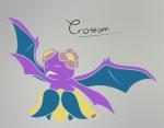 ambiguous_gender dancing feral flower fusion head_flower petals plant pokemon_fusion pseudo_bottomwear pseudo_clothing pseudo_skirt purple_body simple_background solo wings sa-chat nintendo pokemon bat bellossom crobat generation_2_pokemon hybrid mammal pokemon_(species) 2019 digital_media_(artwork) low_res signature