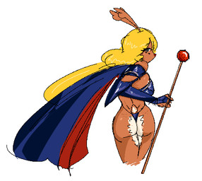 anthro antlers armor armwear back_dimples back_groove big_breasts blonde_hair blue_cape blue_clothing blue_gloves blue_handwear blue_panties blue_underwear breast_squish breasts bridal_gauntlets brown_body brown_fur butt cape clothed clothed_anthro clothed_female clothing cosplay countershade_butt countershading crossover_cosplay eye_through_hair female female_anthro freckled_face freckles fur gloves grey_eyes hair handwear holding_object holding_staff horn long_hair looking_at_viewer looking_back looking_back_at_viewer magic_staff micro_panties mouthless panties rear_view red_nose scut_tail short_tail skimpy slim_anthro slim_female small_waist snout solo squish staff tail tan_body tan_countershading translucent translucent_hair unconvincing_armor underwear 4chan_anon unknown_artist brandish_(game) deltarune undertale_(series) dela_delon noelle_holiday deer mammal new_world_deer reindeer aliasing binary_drawing crossover digital_drawing_(artwork) digital_media_(artwork) low_res portrait three-quarter_portrait