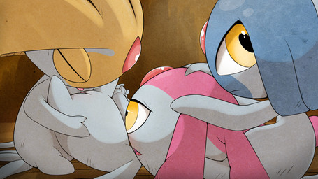 blush bodily_fluids cunnilingus eyes_closed female female/female feral genital_fluids genitals group lake_guardians legendary_trio looking_at_viewer multi_tail open_mouth oral sex tail tongue tongue_out vaginal vulva yellow_eyes beautyfromabove nintendo pokemon azelf generation_4_pokemon legendary_pokemon mesprit pokemon_(species) uxie 16:9 2020 digital_media_(artwork) hi_res widescreen