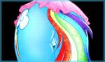 blue_body blue_border blue_fur border butt butt_shot cutie_mark female feral fur glistening hair multicolored_hair multicolored_tail rainbow_hair rainbow_tail simple_background solo sparkles tail transparent_background haltie friendship_is_magic hasbro my_little_pony rainbow_dash_(mlp) equid equine horse mammal pony 2013 absurd_res alpha_channel hi_res