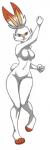 4_toes 5_fingers action_pose anthro anthrofied arm_tuft barefoot big_ears biped breasts buckteeth cheek_tuft curvy_anthro curvy_female curvy_figure dipstick_ears ear_markings elbow_tuft eyebrows facial_tuft featureless_breasts featureless_crotch feet female fingers fluffy fluffy_tail front_view fur hourglass_figure hourglass_figured_anthro hourglass_figured_female humanoid_hands knock-kneed long_ears looking_at_viewer medium_breasts multicolored_body multicolored_ears multicolored_fur navel nude on_one_leg orange_body orange_fur paws pigeon_toed pink_nose pose pubic_mound red_eyes shadow short_tail simple_background slim small_waist solo standing tail teeth thigh_gap toeless_(marking) toes tuft white_background white_body white_fur white_tail wide_hipped_anthro wide_hipped_female wide_hips conditional_dnp vilani nintendo pokemon generation_8_pokemon lagomorph mammal pokemon_(species) scorbunny 2019 full-length_portrait pinup portrait