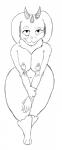 big_breasts breasts female horn huge_breasts nipple_piercing nipples nude piercing presenting presenting_breasts solo wide_hips remwithpen lagomorph leporid mammal rabbit alice_(disambiguation) absurd_res hi_res monochrome