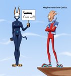 anthro clothing duo female male mask mute sign skintight_suit tight_clothing badroy monkey_wrench_(series) kara_(monkey_wrench) shrike_sanchez te caracal caracal_(genus) felid feline mammal absurd_res hi_res