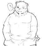 anthro belly blush bodily_fluids kemono male moobs navel one_eye_closed overweight overweight_male scar simple_background solo sweat towel white_background hanji1st vtuber jugo_kumagai bear mammal polar_bear ursine 2022 absurd_res hi_res