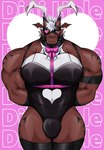 abs anthro biceps bulge clothed clothing eye_patch eyewear male muscular muscular_anthro muscular_male pecs playboy_outfit red_body skimpy solo thebunskunk bandai_namco digimon digimon_(species) growlmon scalie absurd_res hi_res