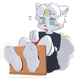 4_fingers 4_toes anthro athletic athletic_anthro athletic_male bangs black_bottomwear black_clothing black_shirt black_shorts black_topwear blue_eyes blush blush_lines bodily_fluids bottomwear bound clothed clothing cute_fangs emanata eyebrow_through_hair eyebrows facial_markings fangs feet fingers foot_fetish foot_focus footwear forehead_markings fur hair hands_tied head_markings legwear looking_down male markings musk musky_feet nervous nervous_sweat open_mouth restraints shirt shorts simple_background smelly smelly_feet smelly_socks sock_fetish socks solo stocks sweat sweatdrop tail teeth through_wall toes topwear translucent translucent_hair white_background white_body white_clothing white_footwear white_fur white_hair white_legwear white_socks white_tail yellow_body yellow_fur chengxiansenowu canid canine canis domestic_dog mammal hi_res