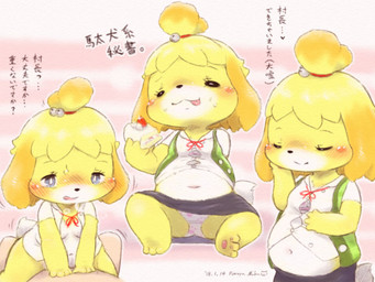 ambiguous_penetration anthro anthro_penetrated bell belly belly_peeking_out blonde_hair blue_eyes blush bodily_fluids bottomless bottomwear bra breasts button_(fastener) cake cardigan clothed clothing collared_shirt cowgirl_position dessert dialogue dress_shirt duo eating eyes_closed faceless_character faceless_male feet female female_focus female_on_human female_on_top female_penetrated food from_front_position fruit hair heart_symbol human_on_anthro human_penetrating human_penetrating_anthro interspecies male male/female male_on_anthro male_on_bottom male_penetrating male_penetrating_female midriff multiple_angles navel on_bottom on_top open_clothing open_mouth open_shirt open_topwear overweight overweight_anthro overweight_female panties pawpads penetration penile penile_penetration plant sex shirt short_hair simple_background sitting skirt small_breasts smile solo_focus straining_buttons strawberry sweat text tongue tongue_out topwear undersized_clothing undersized_topwear underwear upskirt vest weight_gain fallinnight animal_crossing nintendo isabelle_(animal_crossing) canid canine canis domestic_dog human mammal shih_tzu toy_dog 2018 4:3 dated full-length_portrait japanese_text portrait signature translated