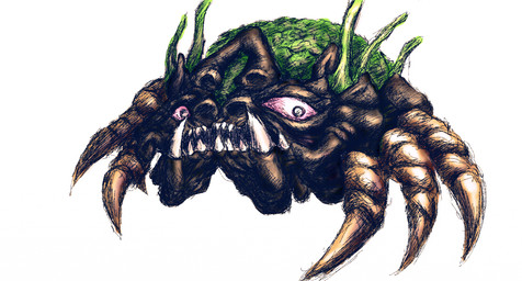 ambiguous_gender brain open_mouth organs sharp_teeth simple_background solo teeth white_background ciya_cavisia terraria ocram monster