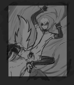 male male/male solo mega_moppa skunkun(laurence) mammal mephitid skunk absurd_res hi_res monochrome