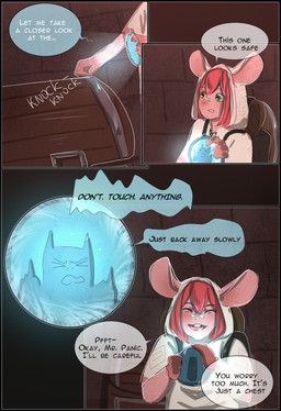 clothed clothing dialogue dungeon female fur hair simple_background solo speech_bubble tail teeth text topwear yourumi tilly_(yourumi) mammal mouse murid murine rodent absurd_res comic digital_media_(artwork) english_text hi_res
