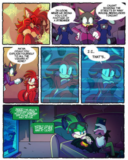 anthro apartment belly big_breasts blue_eyes blush blush_lines breasts brown_nipples camera cellphone chest_scar clothed clothed_anthro clothed_female clothing coat covering covering_breasts dialogue door electronics embarrassed eyelashes eyewear female fully_clothed fully_clothed_anthro fully_clothed_female fur genitals gloves green_body green_fur group hair handwear headphones humiliation jacket live_recording male masturbation microphone news news_reporter nipples nude nude_female nude_male partially_clothed_anthro partially_clothed_male penis phone quills_(anatomy) red_body red_fur red_hair reporter scar self_pleasure smartphone sunglasses taking_picture tan_belly tan_breasts tan_chest tan_mouth television text thought thought_bubble thoughts topwear white_clothing white_gloves white_handwear himitsu popfulblue archie_comics sega sonic_the_hedgehog_(archie) sonic_the_hedgehog_(comics) sonic_the_hedgehog_(series) fiona_fox scourge_the_hedgehog canid canine eulipotyphlan fox hedgehog mammal 2025 4:5 absurd_res comic digital_media_(artwork) english_text hi_res