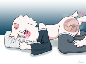 anal anal_orgasm anal_penetration anthro anus balls bladder bladder_press blush blush_lines bodily_fluids clothing duo ejaculation feet floppy_ears fluffy fluoro foot_fetish foot_in_ass foot_play footwear fur genital_fluids genitals hands-free heart_symbol horn male male/male omorashi organs orgasm penetration perspective socks tail urine urine_on_ground white_body white_fur milin_goatmonsto deltarune undertale_(series) ralsei bovid caprine goat humanoid mammal 4:3 hi_res