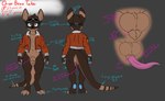 anatomically_correct anatomically_correct_balls anatomically_correct_genitalia animal_genitalia animal_penis anthro aviator_goggles ball_tuft balls balls_above_penis blue_eyes bomber_jacket erection eyewear eyewear_on_head fully_sheathed genitals goggles goggles_on_head male markings marsupial_penis penis sheath solo striped_markings striped_tail stripes tail tail_markings tapering_penis text tuft zephyrpanthur kangaroo macropod mammal marsupial 2025 english_text hi_res model_sheet