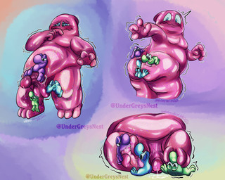abstract_background ambiguous_gender anal anthro ball_sniffing ball_suck ball_worship balls belly belly_overhang blissful blue_body blush bodily_fluids body_worship butt_lick butt_worship candy circumcised dessert dripping erection fat_rolls feet flustered food foot_fetish foot_in_mouth foot_lick foot_play foot_sniffing foot_suck footjob foreplay foursome genital_fluids genital_worship genitals gradient_background green_body group group_sex gummy_(food) half-closed_eyes licking looking_at_another looking_back looking_down looking_down_at_partner looking_pleasured male male/ambiguous markings moobs motion_lines multiple_positions narrowed_eyes null obese obese_male oral overweight overweight_male penile penis penis_worship pink_body precum precum_drip precum_string purple_body rimming rimming_male saliva sex simple_background sitting size_difference sniffing spots spotted_body standing sucking surprised text thick_thighs toe_in_mouth toe_suck toes tongue vein veiny_penis undergreysnest nerds food_creature gummy_creature humanoid living_candy nerd_(species) 2025 5:4 dated english_text hi_res sequence signature watermark