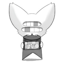 4_eyes anthro collar happy male multi_eye showoff solo teeth pixmeer nintendo nintendo_switch_2 meer_(pixmeer) domestic_cat felid feline felis mammal 1:1 2d_animation animated hi_res