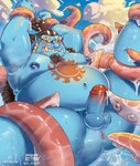 anus balls belly big_belly blue_body blush bound butt cloud erection facial_hair genitals humanoid_genitalia humanoid_penis male navel nipples outside overweight overweight_male penis solo tattoo tentacles water el_booki one_piece jinbe fish-men_(one_piece) marine 2024 hi_res