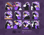 angry anthro bodily_fluids butt collar crying female highlights_(coloring) horn laugh leash leashed_collar markings moon solo sticker sticker_pack tears telegram_sticker tired tongue tongue_out naoto hyena mammal 5:4 hi_res