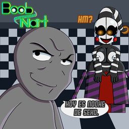 areola big_breasts big_butt black_body black_eyes breast_squish breasts butt button_nipples checkered checkered_background checkered_floor collarbone confusion devious_grin eyelashes facial_markings female glowing glowing_eyes grey_body grin head_markings huge_breasts huge_butt imminent_sex lipstick makeup male male/female markings mask music_box nipples nude oblivious pattern_background pizzeria pressing_breasts_together puppet red_cheeks red_lipstick simple_background smile smirk smug smug_expression smug_face smug_grin speech_bubble squish standing tear_(marking) text thick_thighs tongue white_areola white_body white_nipples yellow_eyes boobnart five_nights_at_freddy's five_nights_at_freddy's_2 freddy_fazbear's_pizzeria_simulator scottgames marionette_(fnaf) security_puppet_(fnaf) human humanoid mammal 1:1 absurd_res hi_res meme spanish_text