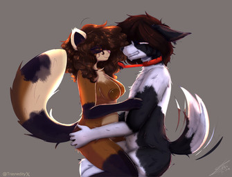 angry anthro collar duo facing_each_other female holding_leash holding_object leash male male/female nipples nude nude_female nude_male on_lap sitting_on_lap snarling tail tail_motion tailwag trasnedity canid canine canis domestic_dog domestic_ferret mammal mustelid musteline true_musteline weasel absurd_res hi_res