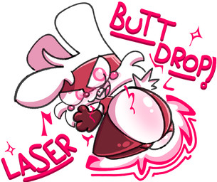 4_fingers anthro big_butt blush blush_stickers bubble_butt buckteeth bulge bulge_from_behind butt clothed clothing crossdressing femboy fingers fur laser legwear leotard male open_mouth pink_blush pink_eyes simple_background skimpy solo superhero superhero_costume superpowers teeth text thick_thighs thigh_highs tuft white_background white_body white_fur wide_hips ruby_rabbit ruby_rabbit_(character) lagomorph leporid mammal rabbit hi_res