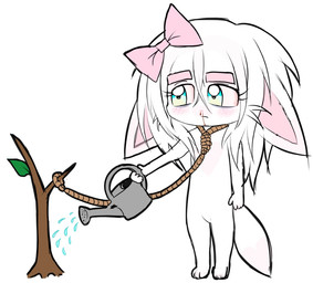 anthro blood bodily_fluids female freckles implied_suicide noose nosebleed plant solo tree watering_can manglegirllol mae_(manglegirllol) canid canine fennec_fox fox mammal true_fox hi_res