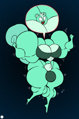 anthro astronomical_hyper bar_emanata belly big_breasts big_bulge big_butt big_muscles blush blush_lines bottom_heavy breasts buckteeth bulge butt clothing cosmic_background countershade_belly countershade_breasts countershade_face countershading crop_top curvy_figure earth emanata eyelashes flash_emanata flexing flexing_bicep flexing_both_biceps growth gynomorph head_tuft heart_nose heart_symbol huge_breasts huge_muscles hyper hyper_biceps hyper_breasts hyper_muscles intersex logo looking_pleasured macro muscle_growth muscular open_mouth open_smile planet shirt small_waist smile solo spherical_breasts teeth text thick_thighs thong topwear tuft underwear wasp_waist wide_hips thatdawgmurray minty_(thatdawgmurray) chipmunk ground_squirrel mammal rodent sciurid aliasing artist_logo artist_name digital_media_(artwork) hi_res signature