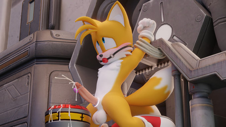 2_tails 5_fingers accessory anthro ball_gag balls bdsm blue_eyes blush bodily_fluids bondage bound clothing cock_ring cum cum_on_penis cumshot drooling edging egg_vibrator ejaculation erection fingers footwear fur gag genital_fluids genitals glans gloves handwear humanoid_genitalia humanoid_penis jewelry kneeling machine_bondage male multi_tail penile penis penis_accessory penis_jewelry saliva sex_toy solo tail tan_glans tan_penis vibrator vibrator_on_penis white_balls white_body white_fur yellow_body yellow_fur twintails3d sega sonic_the_hedgehog_(series) miles_prower canid canine fox mammal red_fox true_fox 16:9 3d_(artwork) digital_media_(artwork) hi_res widescreen