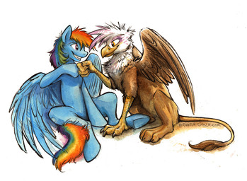 2015 avian beak blue_feathers blue_skin brofist brown_feathers claws duo equine female friendship_is_magic gilda_(mlp) gryphon hair kenket mammal multicolored_hair my_little_pony pegasus plain_background purple_eyes rainbow_dash_(mlp) rainbow_hair sketch smile teeth white_background white_feathers wings yellow_eyes
Rating: Safe
Score: 14
User: TheGreatWolfgang
Date: February 09, 2015 2015 avian beak blue_feathers blue_skin brofist brown_feathers claws duo equine female friendship_is_magic gilda_(mlp) gryphon hair kenket mammal multicolored_hair my_little_pony pegasus plain_background purple_eyes rainbow_dash_(mlp) rainbow_hair sketch smile teeth white_background white_feathers wings yellow_eyes
Rating: Safe
Score: 14
User: TheGreatWolfgang
Date: February 09, 2015