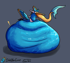 abdominal_bulge avian_feet beak belly big_belly blue_body bodily_fluids coiling drooling facial_markings feathered_crest feathered_wings feathers feet feral feral_pred feral_prey green_eyes head_crest head_markings huge_belly hyper hyper_belly instant_defeat male male_pred male_prey markings mask_(marking) membrane_(anatomy) oral_vore saliva size_difference smaller_pred tail tail_feathers toes tongue tongue_out vore webbed_feet white_markings wings yellow_markings doesnotexist gyrotech nintendo pokemon fan_character seriyu_(xodious) thunk_(gyro) avian cramorant generation_8_pokemon pokemon_(species) sea_serpent hi_res
