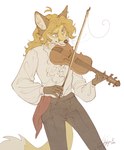 5_fingers alternative_fashion anthro blue_eyes bottomwear bowed_string_instrument clothing fingers frilly fur hair j-fashion male musical_instrument ouji_(fashion) pants playing_music poet_shirt simple_background solo string_instrument topwear victorian violin violin_bow white_background tatujapa edgar_vladilisitsa canid canine fox mammal 2023 absurd_res hi_res signature