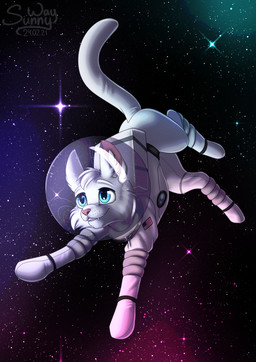 american_flag blue_eyes cosmic_background feral fur happy male outside paws pointy_ears smile solo space space_helmet spacesuit star tail text united_states_of_america whiskers white_body white_fur sunny_way fallout microsoft mr._pebbles_(fallout) domestic_cat felid feline felis mammal persian_cat 2021 artist_name digital_drawing_(artwork) digital_media_(artwork) hi_res signature