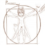 anthro female flat_chested simple_background solo text white_background young young_anthro young_female 2ch.so leonardo_da_vinci_(artist) risovach 2ch_(dvach) vitruvian_man anon anonymous canid canine fox mammal 1:1 brown_and_white digital_drawing_(artwork) digital_media_(artwork) inspired_by_formal_art monochrome translation_request