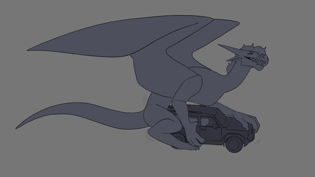 car dragons_fucking_cars feral from_behind_position genitals looking_pleasured male mounting penis sex solo vehicle anemoiacmutt mythology ych_(character) dragon mythological_creature mythological_scalie scalie hi_res